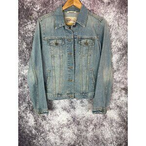 GAP Jean Jacket Womens M 1969 Blue Denim Retro 80s classic Skater Tomboy Beach